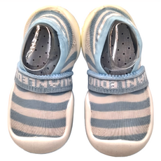 韓國透氣手工嬰兒鞋 - 藍白條紋