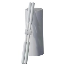 QiMart 不鏽鋼升級款 可伸縮瑜珈形體棍 淺灰色 大人小孩皆適用, 長度53~80cm, 1支