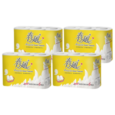 春風 捲筒式花紋衛生紙 270張, 6捲, 4袋