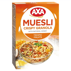 AXA 穀物麥片 熱帶水果 酥脆燕麥片 天然蜂蜜添加, 375g, 1盒