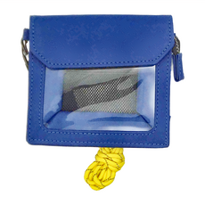 KING JIM Flatty One Mile多用途可斜背收納袋 mini PU材質, 藍色, 87 x 115 x 50mm