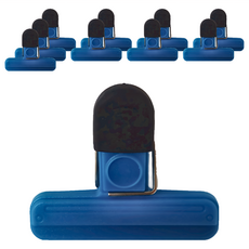 封口夾 10入 小 7.7cm, 藍色, 1組