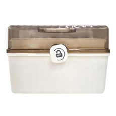 大容量透明手提醫藥箱, 32x21x22cm±5%, PP材質, 白色, 1個