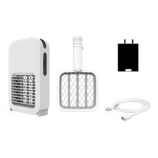 Smart Bearing 智慧魔力 典雅2用 行動電蚊拍與直立捕蚊燈 附充電頭 + USB延長線, 白色