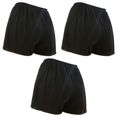 冰絲安全褲荷葉邊三件組 - 夏季透氣防走光內搭, 均碼, 黑色