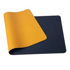 ezlife 雙面拼色防水皮革滑鼠墊/餐桌墊 70x35cm, 黃色 + 寶藍色, 1個