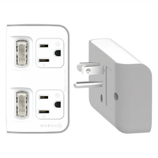 POLYWELL 寶利威爾 2切2座節能小壁插 3轉2P 獨立開關省電, 白色, 1個