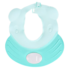 第三代河馬造型嬰兒防水護耳洗髮帽, 頭圍35-54公分皆可, 3歲以上兒童或成人皆可, 深藍色, 1個