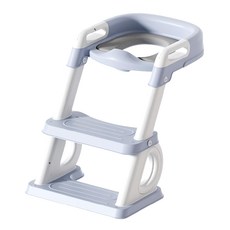 哩哩摳摳 LILIKOKO 兒童階梯可收納馬桶, 前凸式防濺設計, 加高7cm超安心, 1-10歲適用, 藍色