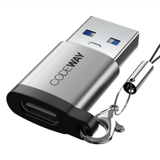 CODEWAY OTG 轉接頭 高速資料傳輸 C-A, 30mm, 灰銀色, 1個