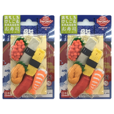 Iwako 造型橡皮擦 生魚片壽司 Set, 包裝長15x寬9.3cm, 適用年齡: 3歲以上, 2組