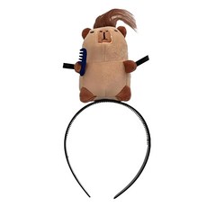 水豚造型髮箍Set 2 短絨毛面料 PP棉填充, 12 x 25cm, 咖啡色