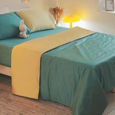 棉床本舖 天絲棉80支+60支純棉 檸檬綠 親膚透氣床包枕套組