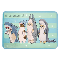 收納王妃 貓福珊迪鯊魚地墊 100%聚酯纖維, 45 x 65cm