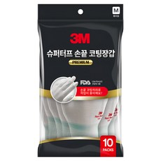3M Super Tough 高級指尖塗層手套 白色 10雙, 1組