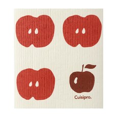Cuisipro 植物纖維環保抹布小蘋果 70%植物纖維素 30%棉, 19.5 x 17.5 x 0.1cm, 1個