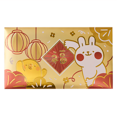 YENDAR 研達 懶散兔與啾先生金箔紅包袋, 塑膠材質, 台灣製造, 1個
