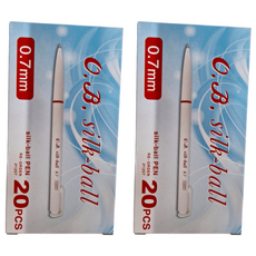 O.B. 歐布德 silk-ball 自動原子筆 0.7mm 20支裝, 紅色, 2盒