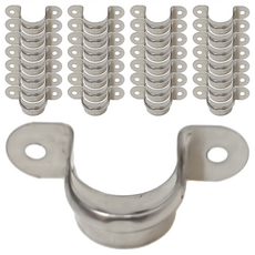 新多多小舖 白鐵雙邊管夾100個組 白鐵管夾 水管固定夾 電線管夾, 1組, 四分