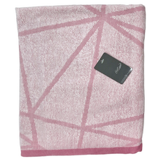 Crocodile 鱷魚 神秘格紋提花浴巾 63*137CM 300g 100%棉 台灣製造, 粉色, 1條