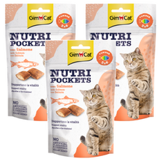 Gim Cat 俊寶俊喵 護膚亮毛 鮭魚餡餅, 外層酥脆 內層香濃夾心，增強體內自身防禦力, 60g, 3包