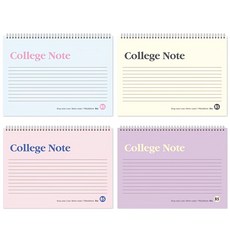 ibis PP橫式上翻筆記本4件組 B5尺寸 60張有線內頁 學生辦公皆適用, 1組, 淺藍色 + 紫色 + 黃色 + 粉色