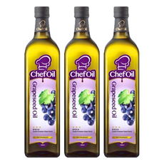 泰山 ChefOil 主廚精選葡萄籽油 油質細緻 中溫烹調適用, 1L, 3瓶