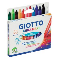 GIOTTO CERA MAXI 好清洗兒童專用蠟筆 12色, 1盒