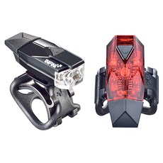 台灣 INFINI 充電車燈組 前燈 + 尾燈, 黑色, 1組