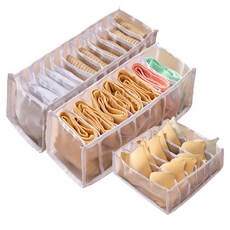 WORTH IT 渥思 巧用分格收納袋3件組, 耐用網紗材質, 提升空間利用率, 白色尼龍, 6格收納袋32 x 32 x 12cm + 7格收納袋32 x 12 x 12cm + 11格收納袋32 x 12 x 12cm, 白色, 1組