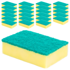 廚房清潔菜瓜布 雙面質地 多孔纖維結構 含沙粒子 強效海綿去汙, 24個, 1組