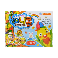 Donerland Funny Corn 玉米黏土 1000顆 Set, 以玉米澱粉與食用色素混合製作, 開發創意力及感官能力的安全教育玩具, 1盒, 白色, 黃色, 橙色, 紅色, 藍色, 淺綠色, 綠色, 紫色, 咖啡色, 深灰色