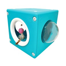 Nice u 毛樂趣 堆疊積木貓窩 藍色 HDPE聚酯纖維材質, 34 x 34 x 34cm, 1個