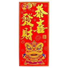摩達客 春節開運絨布燙金豎輝春門貼春聯 新年裝飾 單片入, 高級彩金恭喜發財舞獅