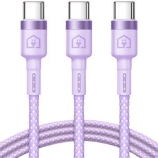 Home Planet Type-C 編織快速充電線, 2m, 紫色, 3個
