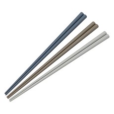 璞澤家居 八角 可機洗 彩色 筷子 日本製 洗碗機 烘碗機適用 23cm B款 3雙, 藍色 + 棕色 + 灰色