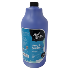 Mont Marte 蒙瑪特 壓克力顏料 2L, 群青色, 色彩鮮豔, 快乾易混合, 覆蓋力佳, 無毒, 1個
