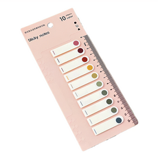 便利索引貼 麥芒圓點 Set 10色, 20 x 8.5 x 16cm 小便條紙尺寸4.5 x 1cm, 10組, 10入