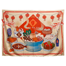 Wild Peak 野峰 露營美學 風格掛布 聚酯纖維材質, 200 x 150cm, S款 新年快樂, 1件