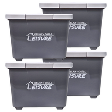 KEYWAY 聯府 想生活滑輪整理箱 SPP-00049 48L, 灰色, 4個