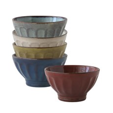 JUST HOME 御井澤5.3吋飯碗 5入組, 13.5x8cm 陶瓷飯碗, 混合顏色, 1組