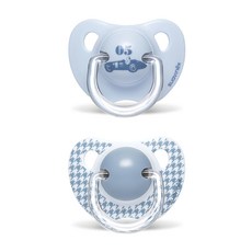 Suavinex 蘇維妮 Toy Evolution系列 安撫奶嘴 Set, 6個月以上, 汽車 + 格紋款, 1組