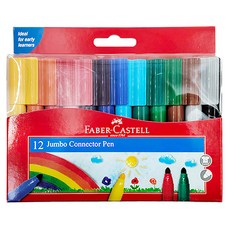 FABER-CASTELL 輝柏 66-2000-12 JUMBO連接筆, 12色, 1盒