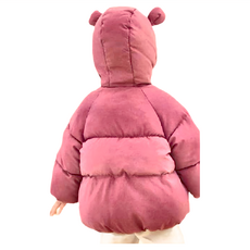 羽絨棉小熊外套, 90, 粉色, 1件