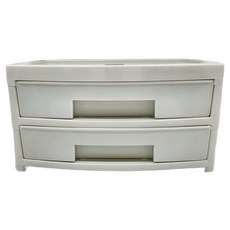 GINII 基尼 桌上型抽屜收納櫃 2F 象牙白 L29xW21xH15.2cm, 2層