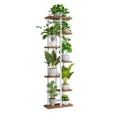 FAmILyLIFE 生活 日式落地花架, 櫸木白管, 7層