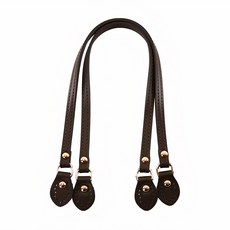 Quiltmoa 花瓣造型皮革包包提把 2條 人造皮革、金屬 韓國製, 咖啡色