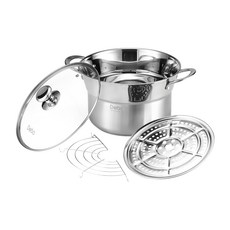 Debo 德鉑廚具 304不鏽鋼多用途油炸蒸煮湯鍋蒸鍋 28cm 8公升, 1個
