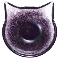 ADERIA GLASS 日本製手作貓咪碗 11.4 x 4.7cm 黑色, 黑喵, 1個