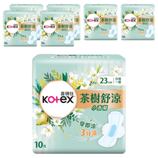 Kotex 靠得住 小蒼蘭茶樹舒涼棉, 23cm, 10片, 7包